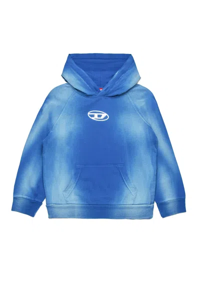 Diesel Kids' Solarised Long-sleeved T-shirt In Blue