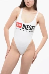 Diesel Solid Color Bfsw-pamela One-piece Swimsuit With Printed Logo