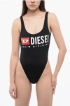 Diesel Solid Color Bfsw-pamela One-piece Swimsuit With Printed Logo