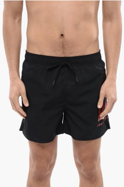 Diesel Solid Color Bmbx-nico Swim Shorts With Contrasting Logo