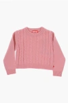 Diesel Solid Color Cable-knit Krecci Crew-neck Sweater