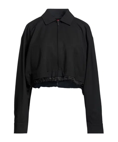 Diesel Solid Color Casual Jacket In Black