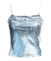 Diesel Solid Color Denim Sleeveless Top In Blue