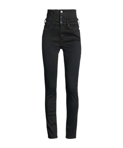 Diesel Solid Color Denim Trousers In Black
