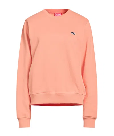 Diesel Solid Color Fleece Sweatshirt In Pink