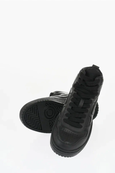 Diesel Solid Color Leather S-ukiyo V2 High-top Sneakers In Black