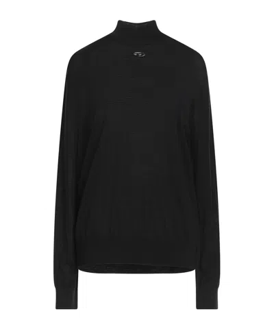 Diesel Solid Color Polo Necks In Black