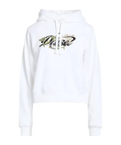 Diesel Solid Color Printed Hoodie In White