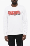 Diesel Solid Color S-ginn-k40 Crew-neck Sweatshirt With Printed Log