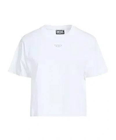 Diesel Solid Color Short Sleeve T-shirt In White