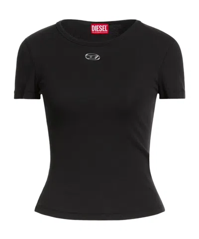 Diesel Solid Color Short-sleeve T-shirt In Black