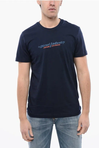 Diesel Solid Color T-diegor New Industries Crew-neck T-shirt In Blue