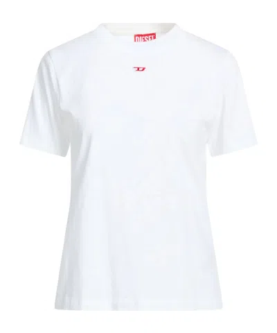 Diesel Solid Color T-shirts In White