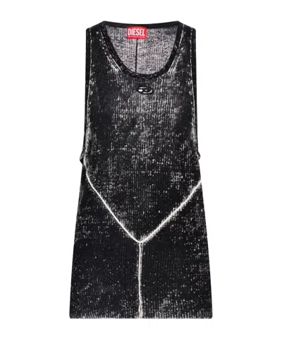 Diesel Solid Color Vests In Black