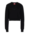 Diesel Solid Cropped Sweatshirt In Black