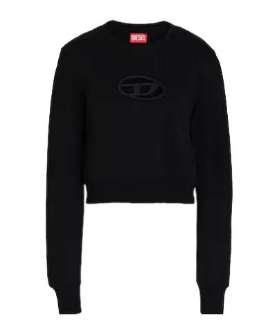 Diesel Solid Cropped Sweatshirt In Black
