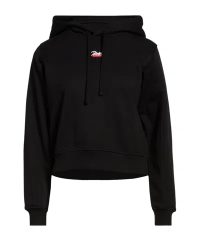 Diesel Solidcolor Hooded Longsleeve Sweatshirt In Black