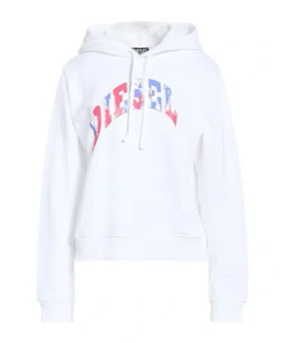 Diesel Solid-color Hooded Sweatshirt In White