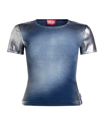 Diesel Solid-color Short-sleeved T-shirt In Blue