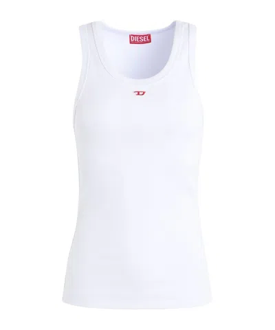 Diesel Solidcolor Sleeveless Tshirt In White