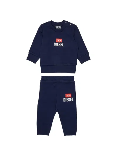 Diesel Babies' Soliveb Logo-detail Tracksuit Set In Blue