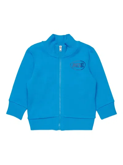 Diesel Babies' Solpyb Zip-fastening Sweater In Blue