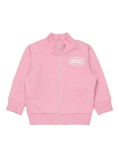 Diesel Babies' Solpyb Zip-up Sweatshirt In Pink