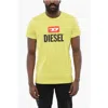 Diesel Solid Color T-diego New Crewneck T-shirt With Maxi Frontal L In Yellow