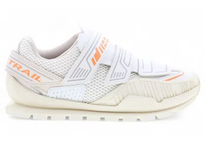 Pre-owned Diesel Spendhio Lc W (women's) Sneakers In Blanc/flame Orange In Multi