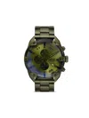 Diesel Men's Spiked Quartz Chronograph Green Stainless Steel 49mm In 01 Green