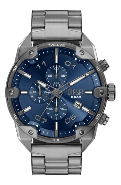 Diesel ® Spiked Chronograph Bracelet Watch, 49mm In Gray
