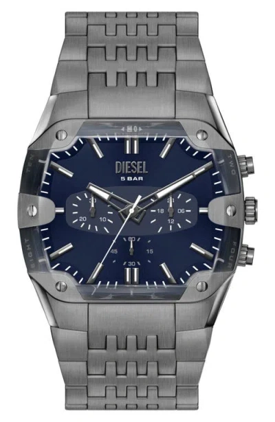 Diesel ® Spiked Cushion Bracelet Watch In Silver