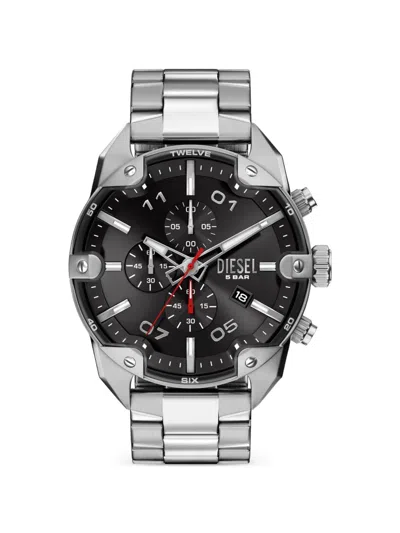 Diesel Spiked Stainless Steel 49mm Watch In Black