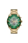Diesel Spiked Stainless Steel Watch In Green