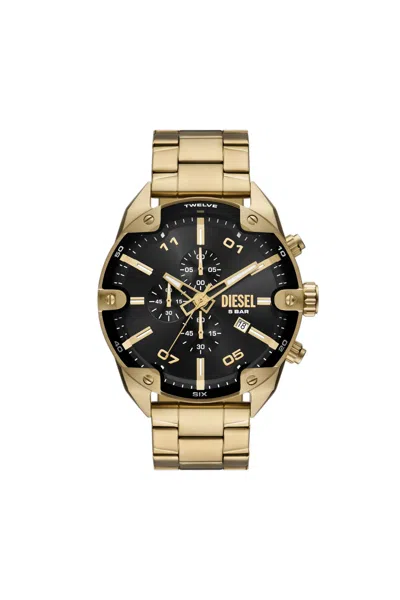 Diesel Spiked Stainless Steel Watch In Gold