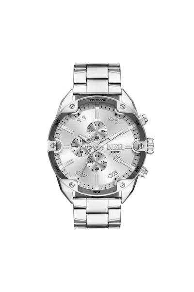 Diesel Spiked Stainless Steel Watch In Silver