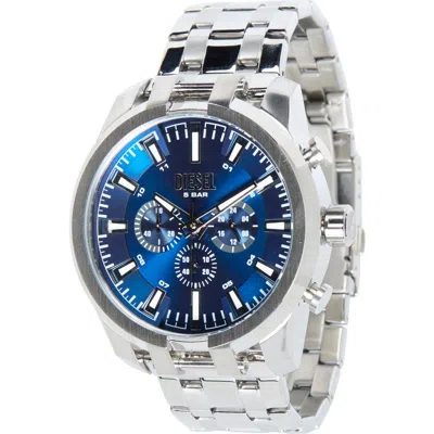 Diesel ® Split Bracelet Strap Chronograph Watch In Silver