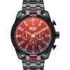 Diesel Men's Chronograph Split Black-tone Stainless Steel Bracelet Watch 51mm