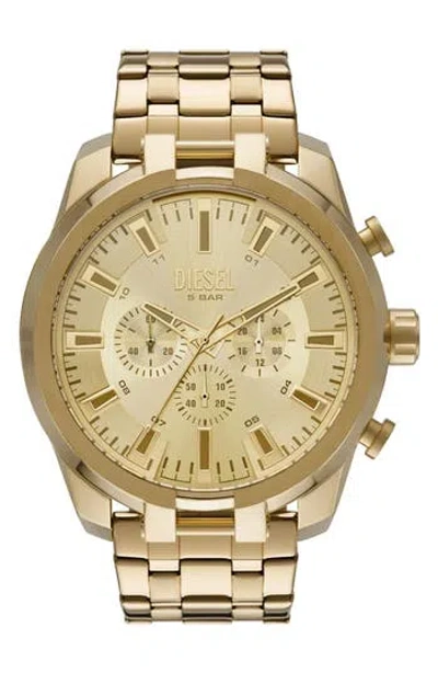 Diesel Split Chronograph Bracelet Watch, 51mm In Gold