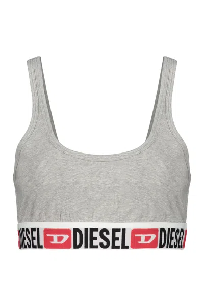 Diesel Ufsb-oriba Cropped Sleeveless Top In Gray