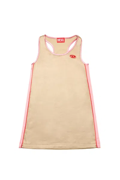Diesel Kids' Abito Sporty Chic In Satin In Beige