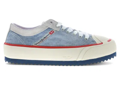 Pre-owned Diesel Sprincipia Low (women's) Sneakers In Light Blue/red