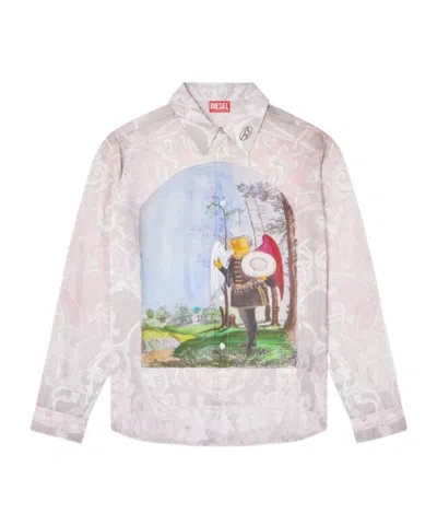 Diesel S-simply-a-ajfw Graphic-printed Shirt In Multi