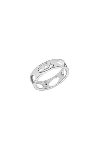 Diesel Stainless Steel Band Ring In Silver