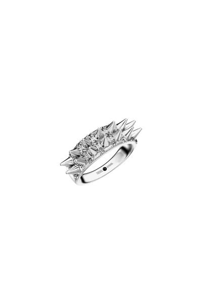 Diesel Stainless Steel Band Ring In Silver