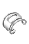 Diesel Stainless Steel Band Ring In Silver