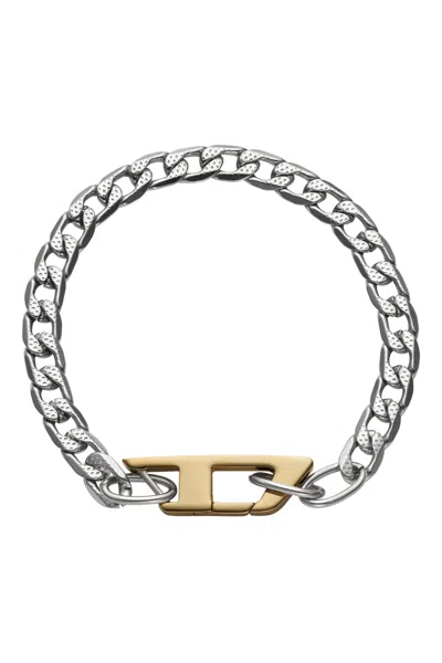 Diesel Bracciale A Catena In Acciaio Inossidabile In Silver