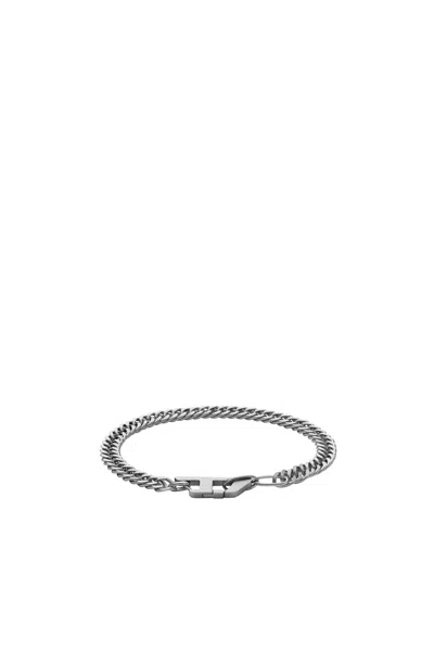 Diesel Stainless Steel Chain Bracelet In Silver