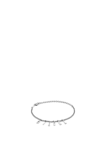 Diesel Stainless Steel Chain Bracelet/anklet In Silver