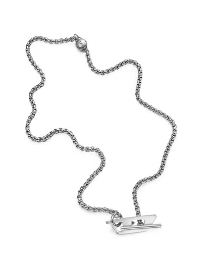 Diesel Stainless Steel Chain Necklace In Metallic